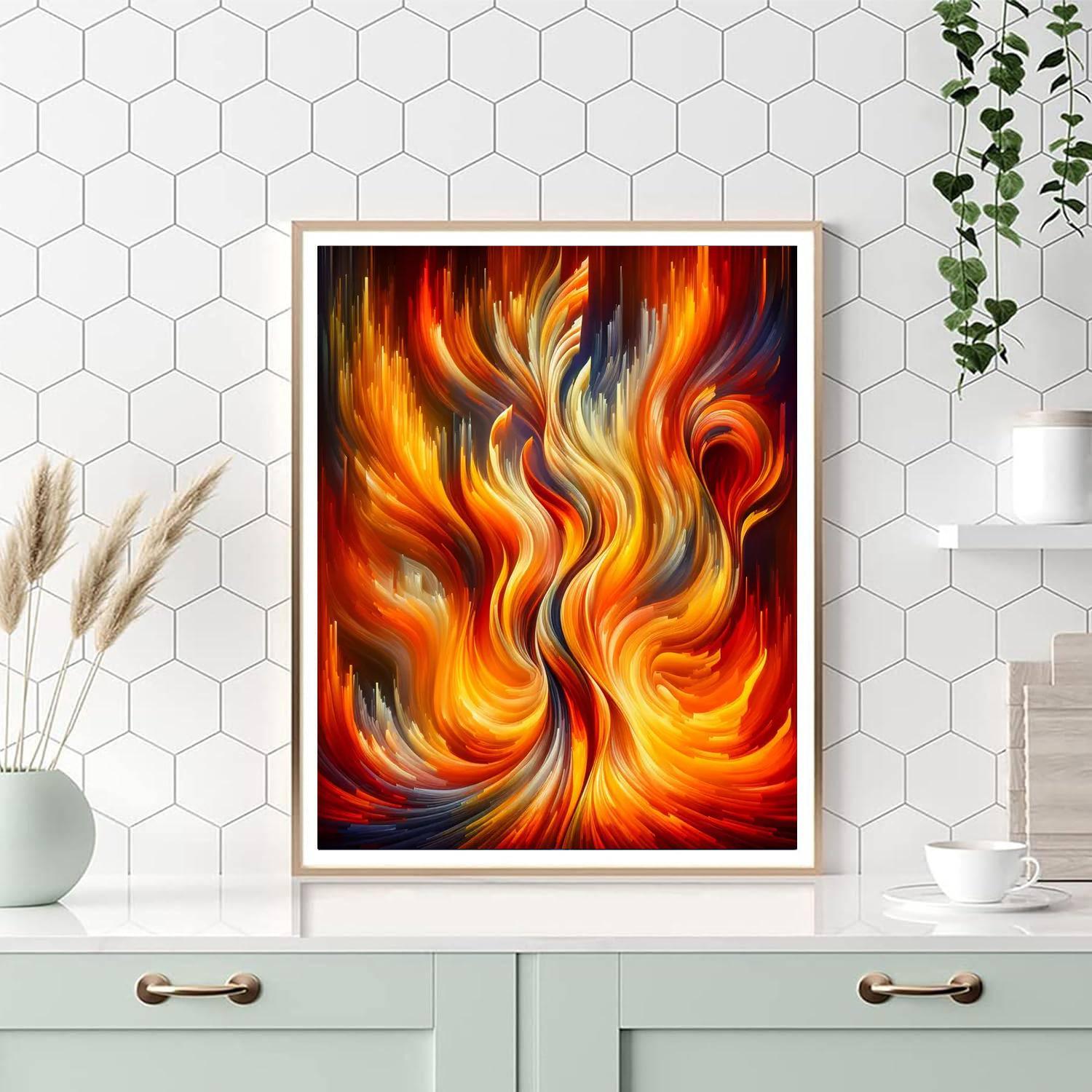 Dancing Flames Fantasy Painting Number Kit