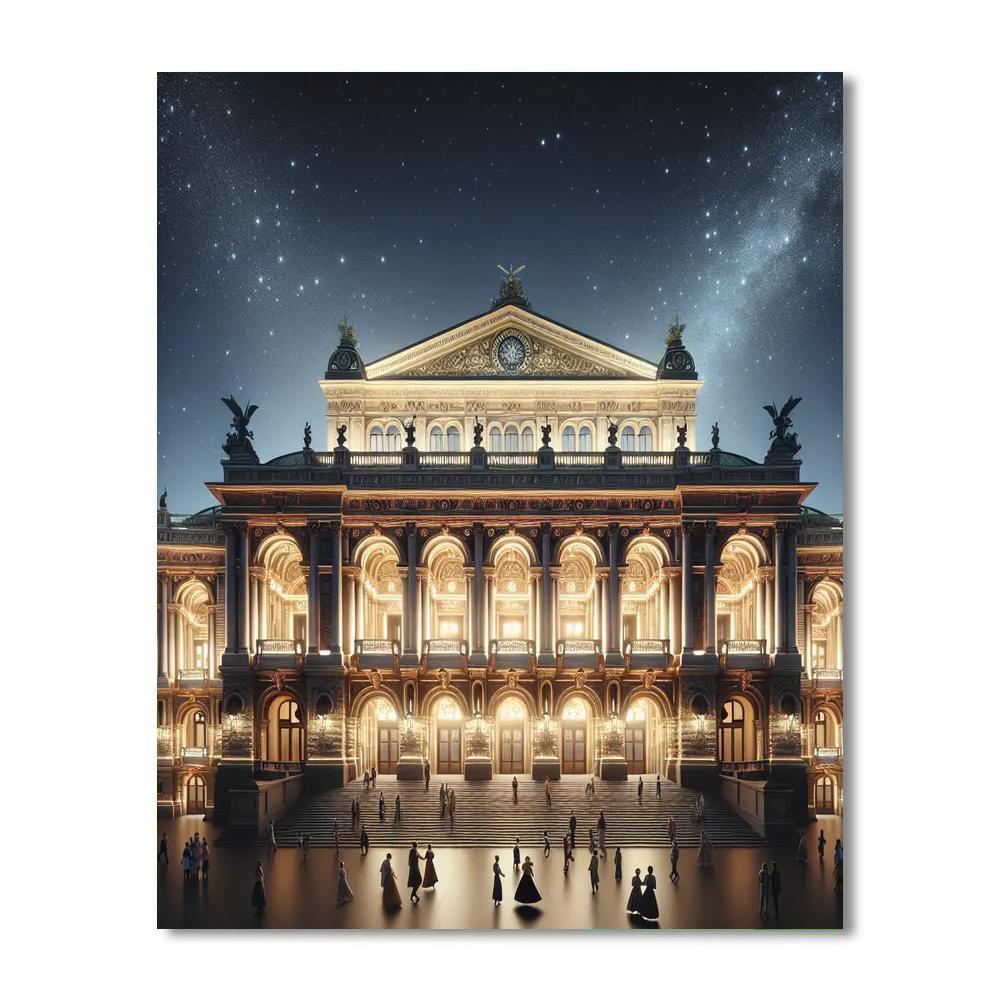 Grand Opera House Night DIY Paint By Numbers