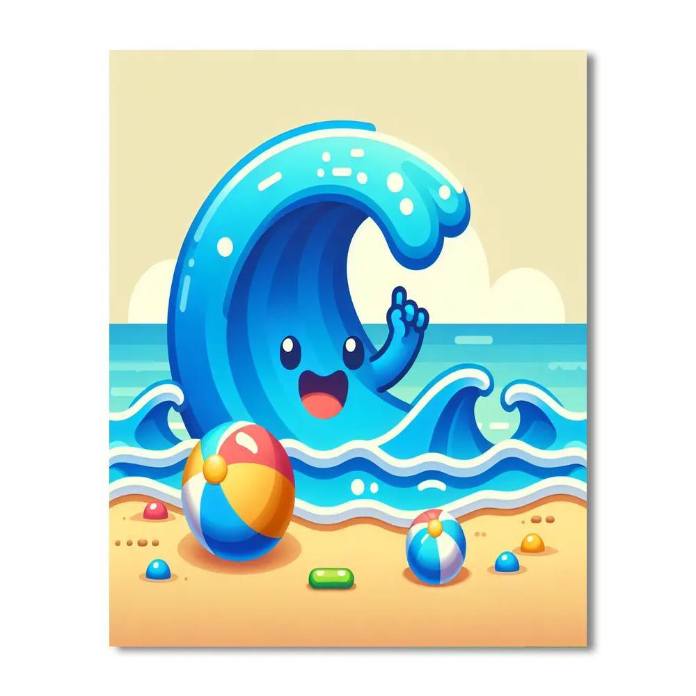 Joyful Ocean Wave DIY Paint By Numbers