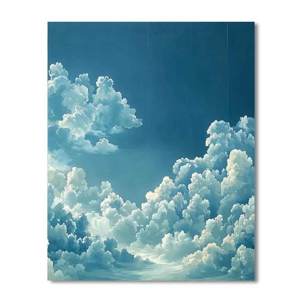 Hiroshige Inspired Floating Clouds  Number Painting