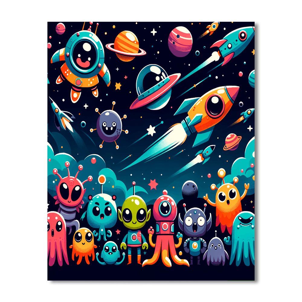 Epic Space Battle DIY Paint By Numbers