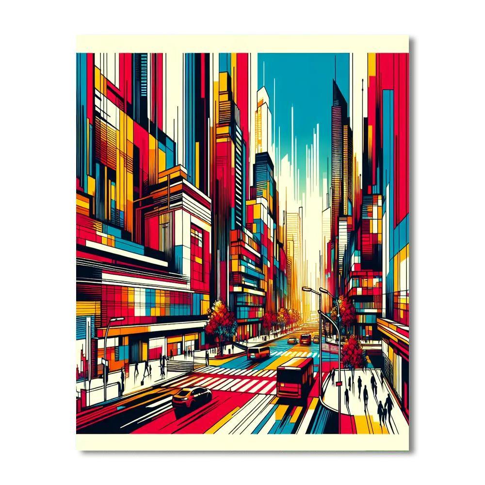 Retro Urban Adventure Painting Number Kit