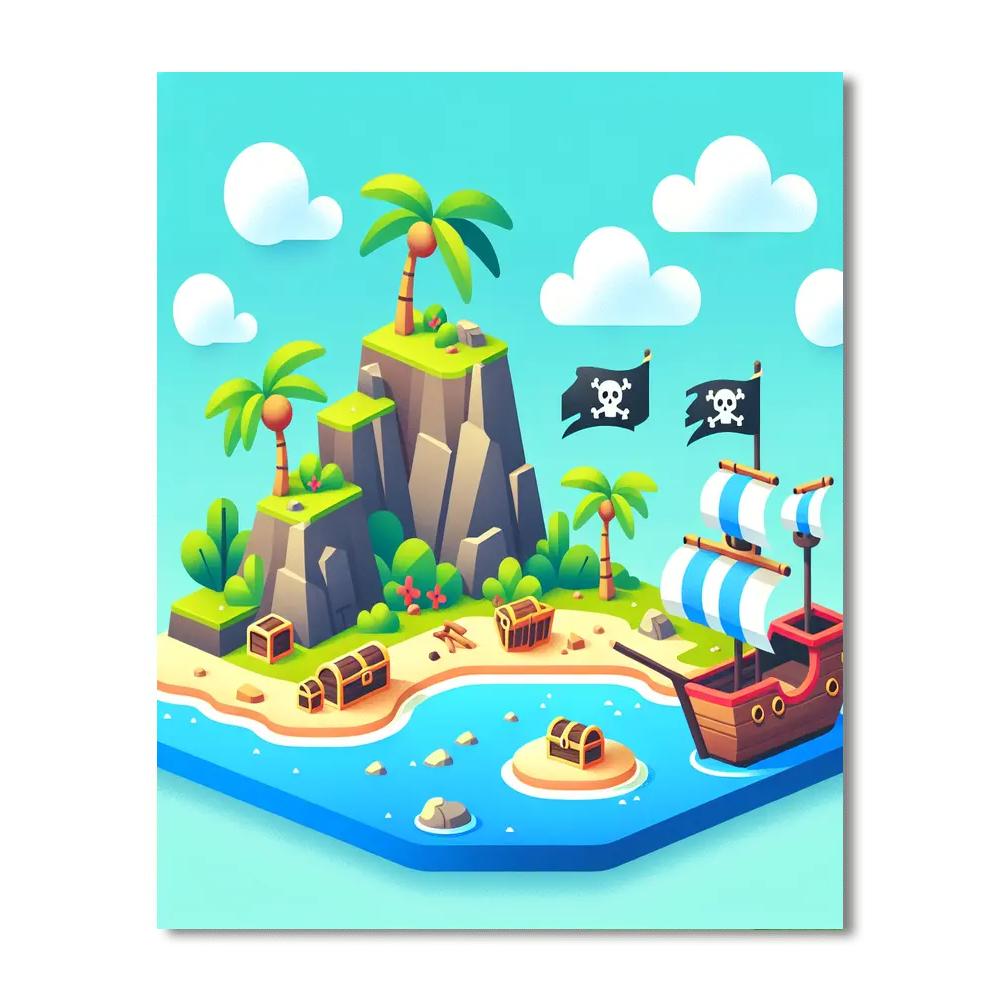 Island Pirate Cove Paint By Number