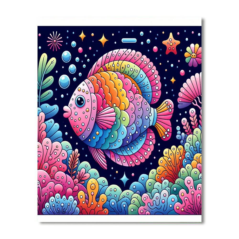 Dazzling Rainbow Fish Numbered Painting Kits