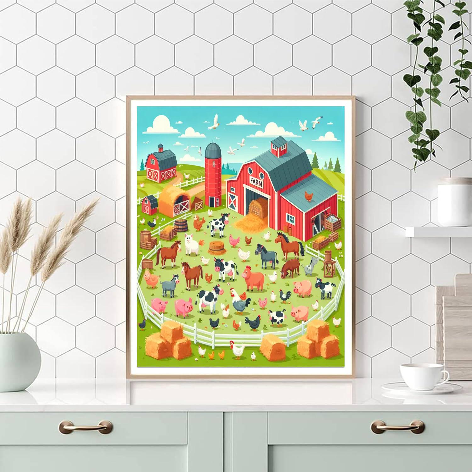 Charming Farmyard Festival Painting Number Kit