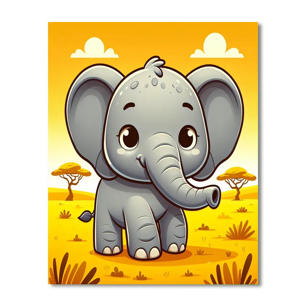 Gentle Giant Elephant Adventure Painting By Numbers Kit