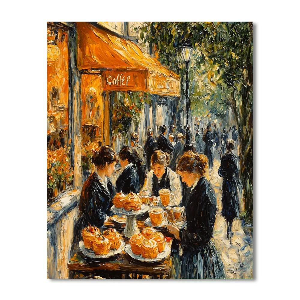 Pierre-Auguste Renoir Inspired Charming Street Cafe  Paint By Numbers