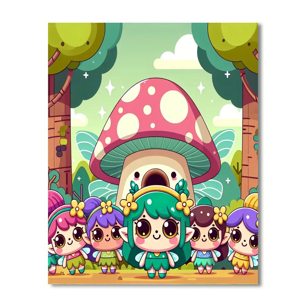 Forest Fairies Hideaway Painting Number Kit