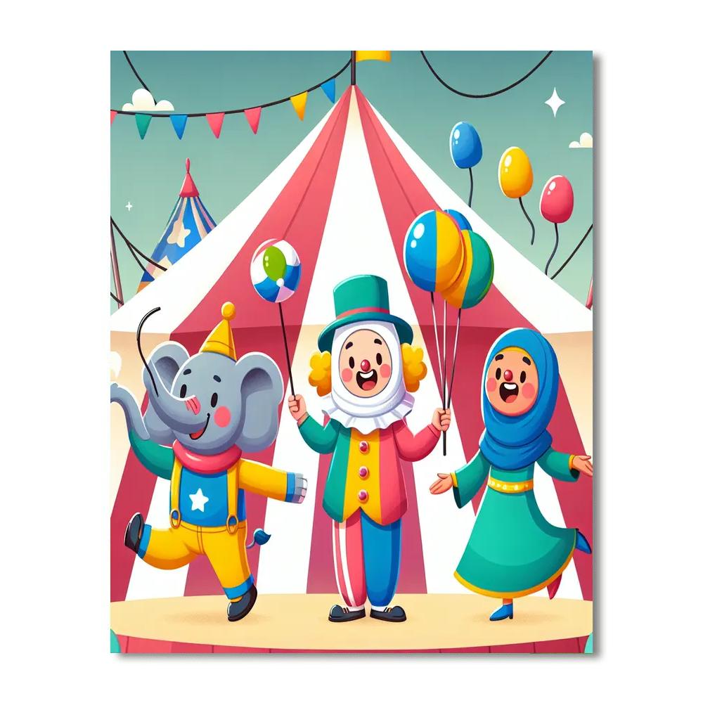 Happy Circus Show Painting By Numbers Kit