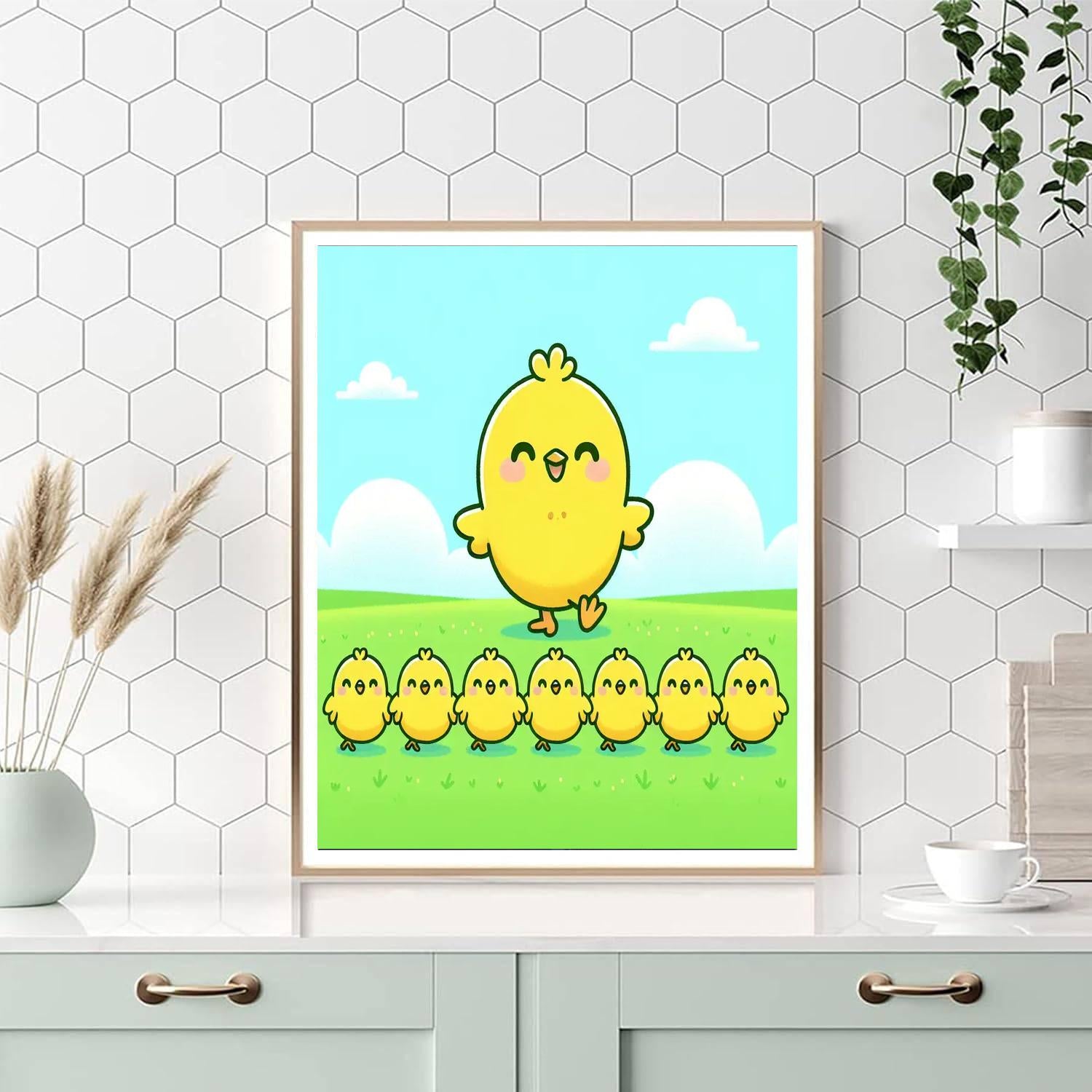 Charming Chick Parade Paint By Numbers Art