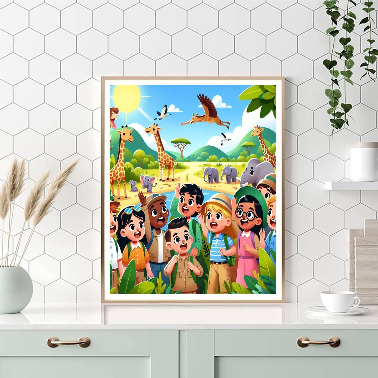 Colorful Animal Safari Paint By Numbers