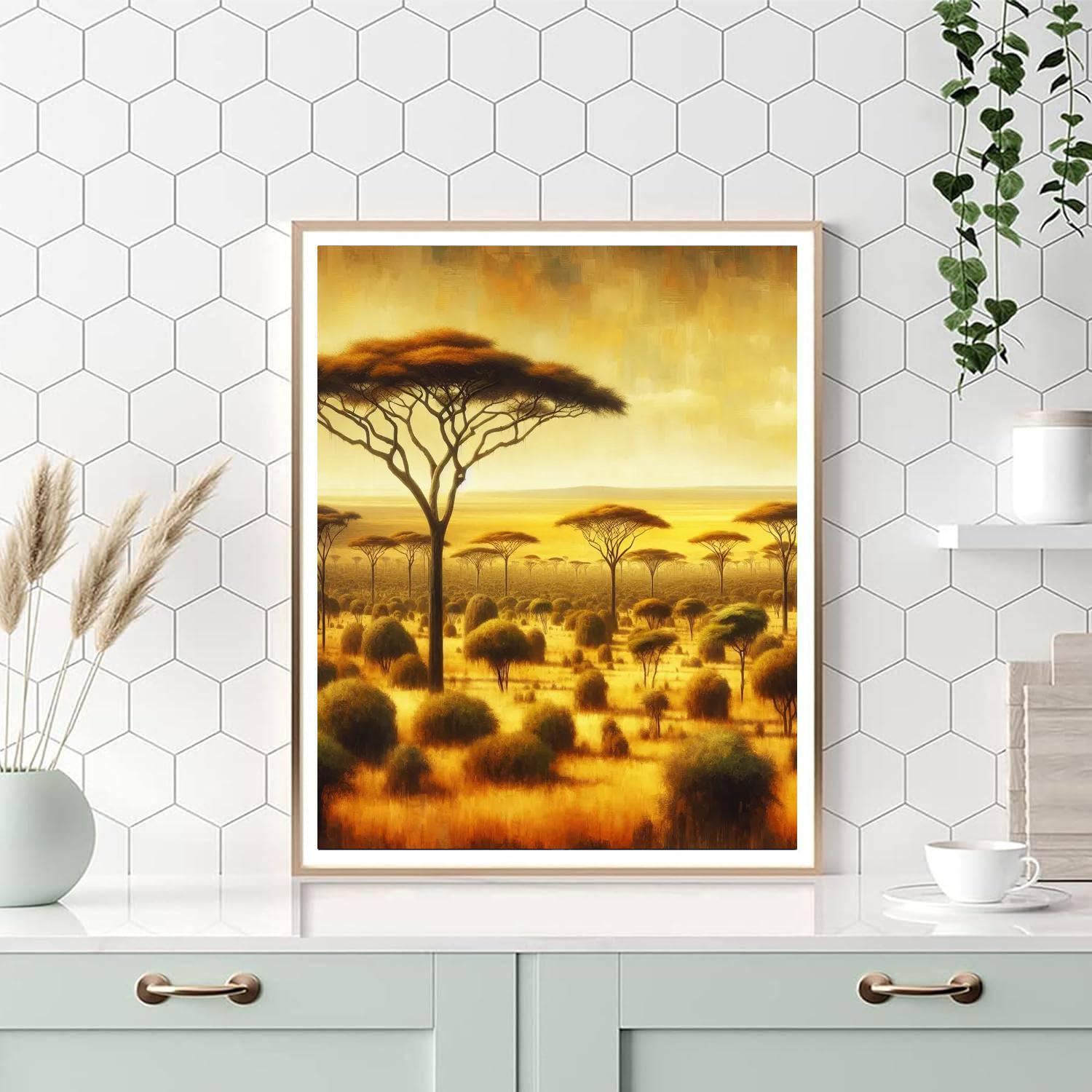 Exotic Savannah Panorama Paint By Numbers Art