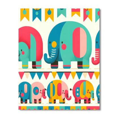 Circus Elephant Parade Paint By Number