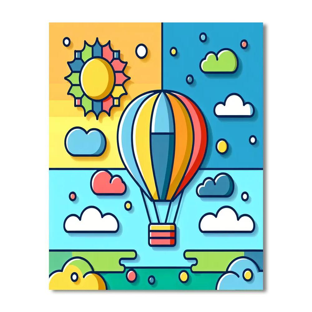 Sunny Skies Balloon Ride Numbered Painting Kits