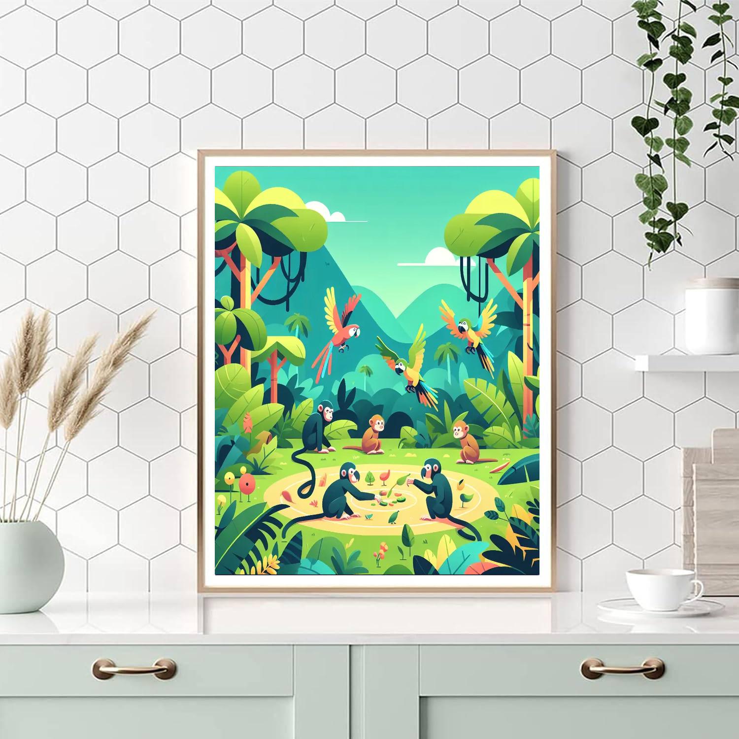 Under The Jungle Canopy Painting By Numbers Kit