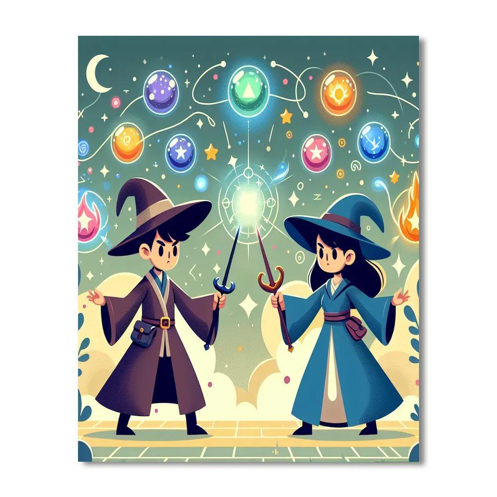 Wizards' Magical Duel Paint By Numbers