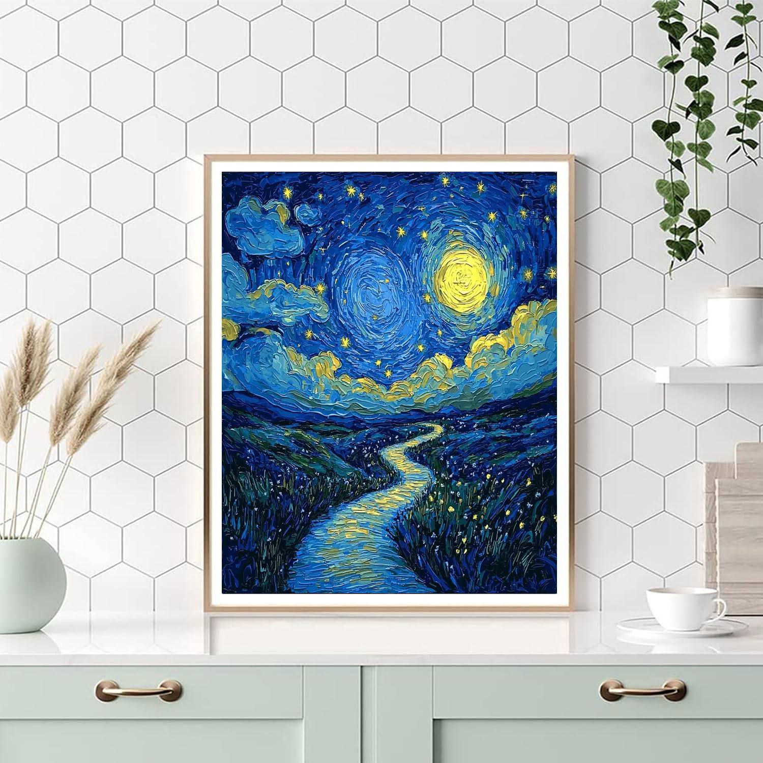 Vincent Van Gogh Inspired Starlit Pathways  Paint By Numbers