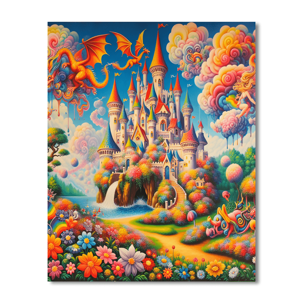 Whimsical Enchanted Castle Number Painting