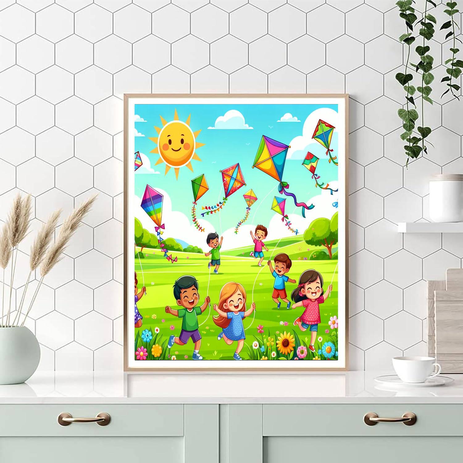 Sunny Day With Kites Numbered Painting Kits