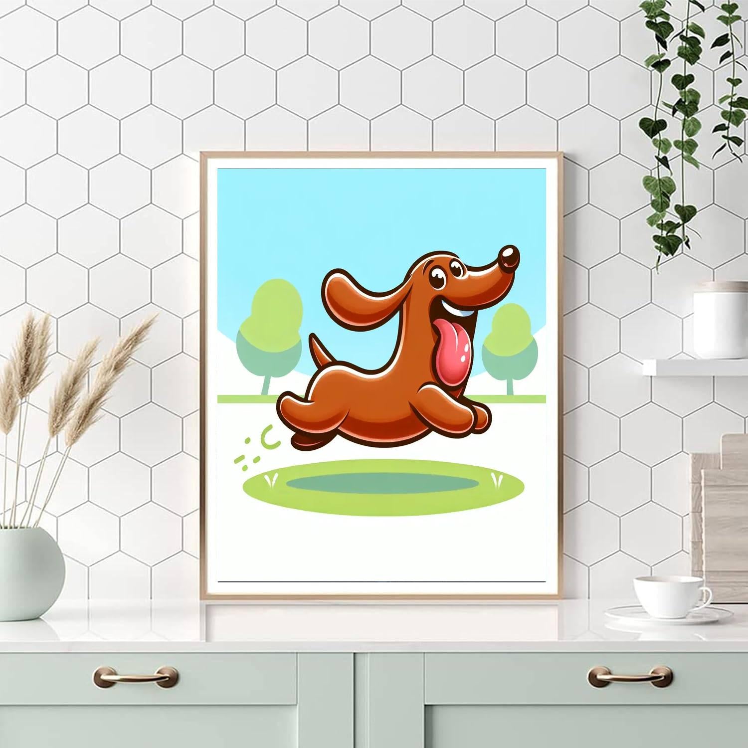 Silly Sausage Dog Number Painting