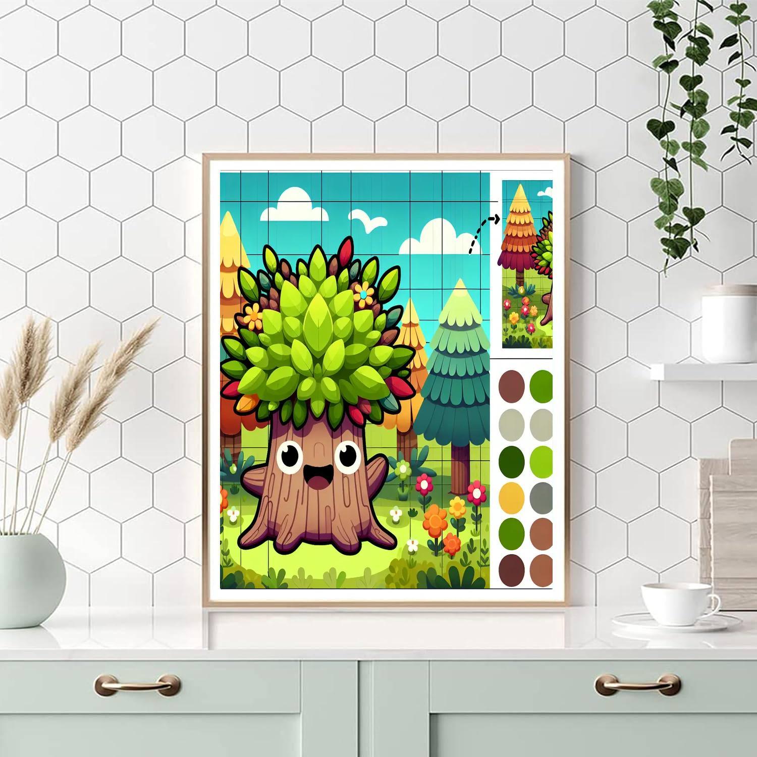 Whimsical Tree Guardian DIY Paint By Numbers