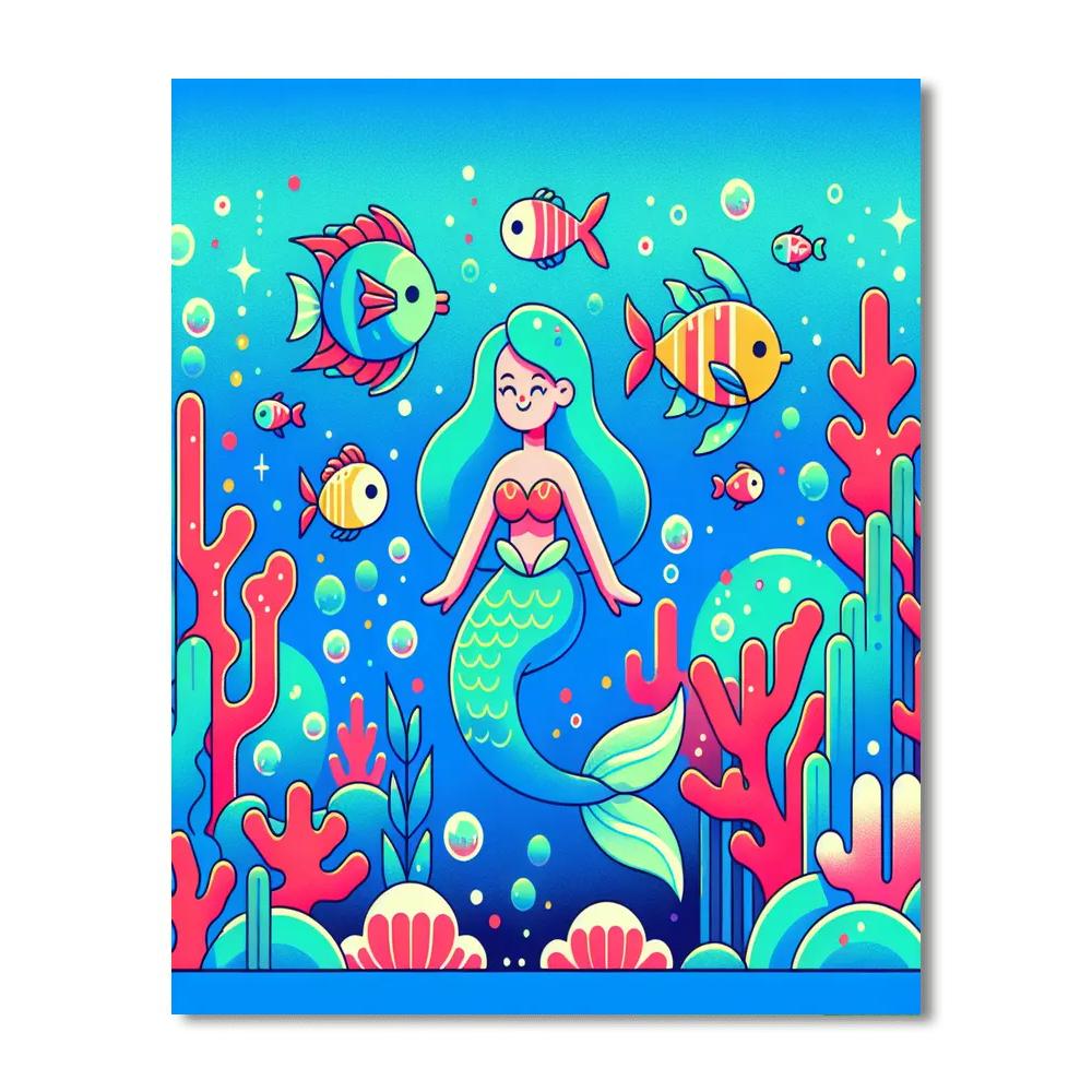 Mermaid's Enchanted Reef Painting Number Kit