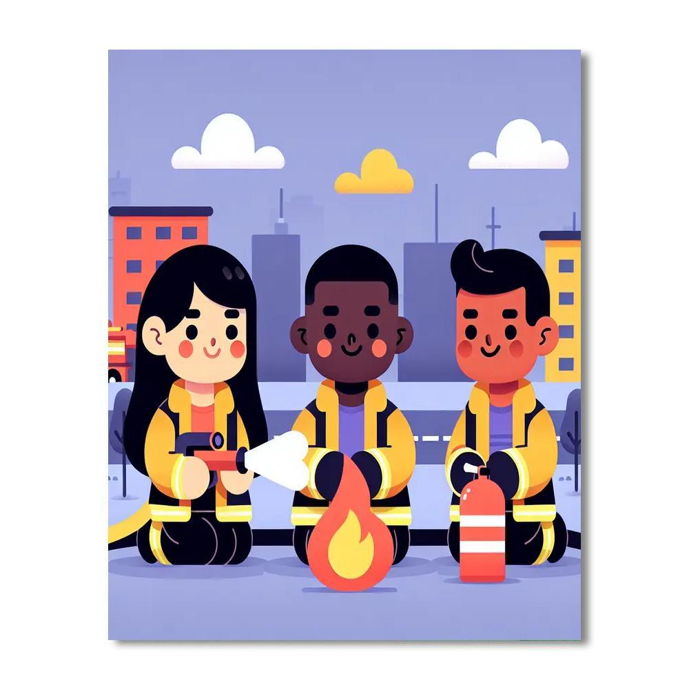 Firefighter Heroes Brigade Paint By Number