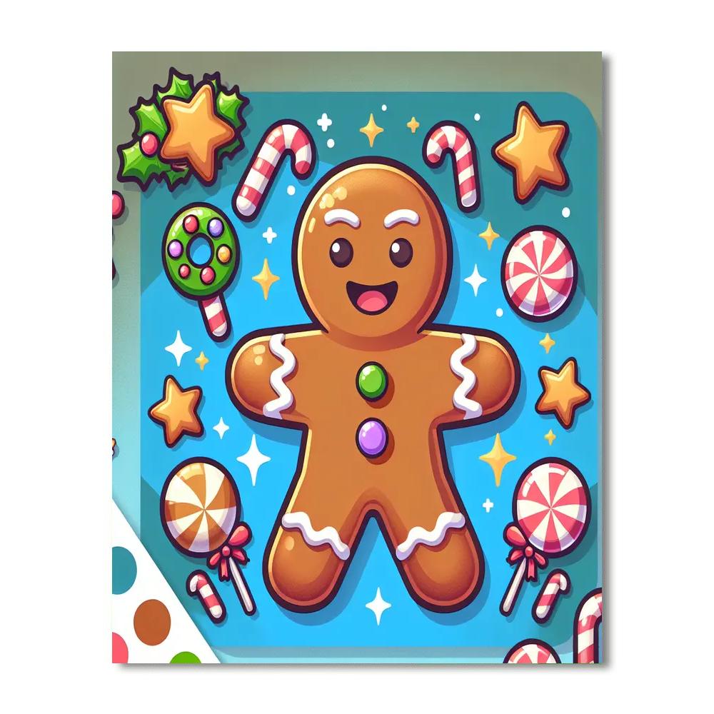 Joyful Holiday Gingerbread Numbered Painting Kits