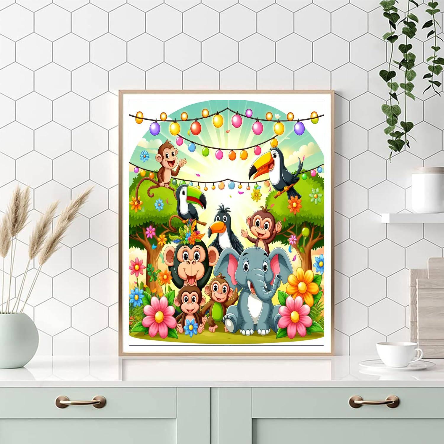 Jolly Jungle Celebration Number Painting