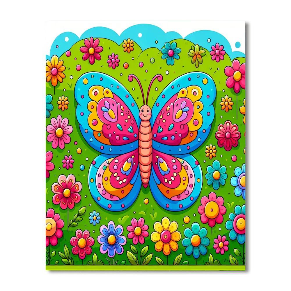 Colorful Butterfly Paint By Numbers Art