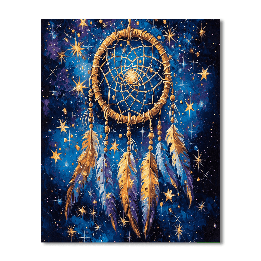Native American Influence Inspired Celestial Dreamcatcher  Painting By Numbers Kit