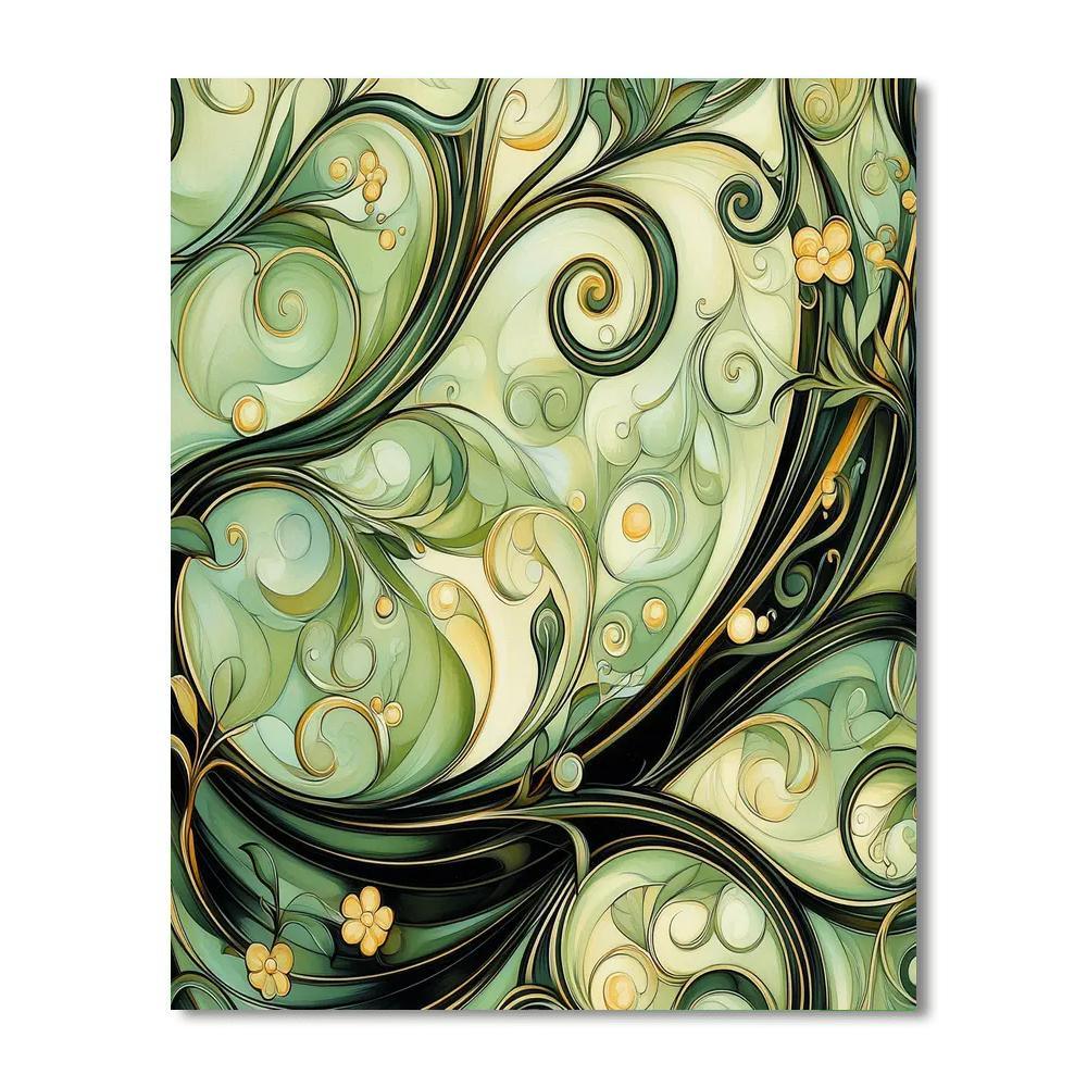 Alphonse Mucha Inspired Patterned Vines  Paint By Numbers Kits