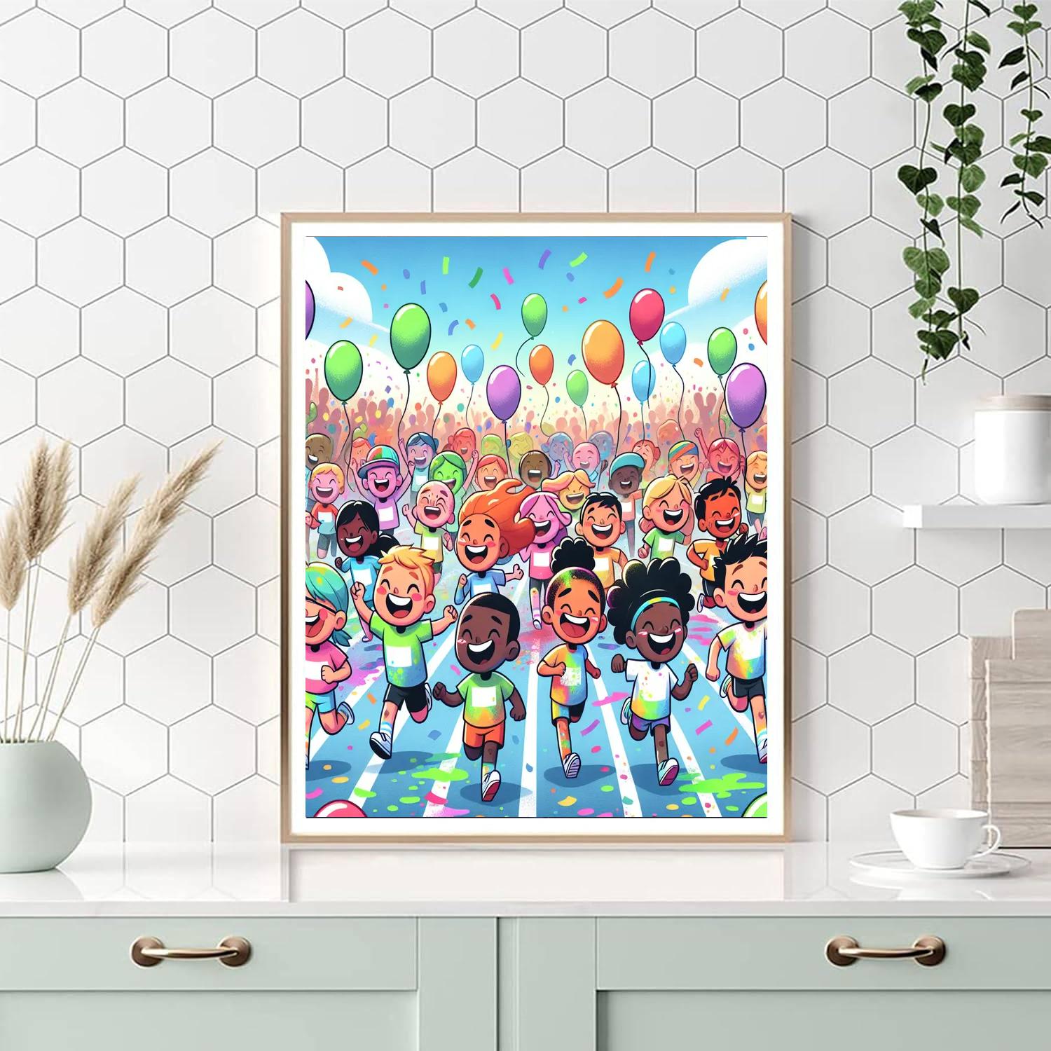 Rainbow Race Day Paint By Number