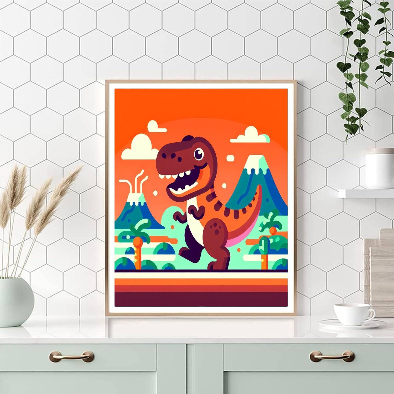 Jolly T-rex Adventure Numbered Painting Kits