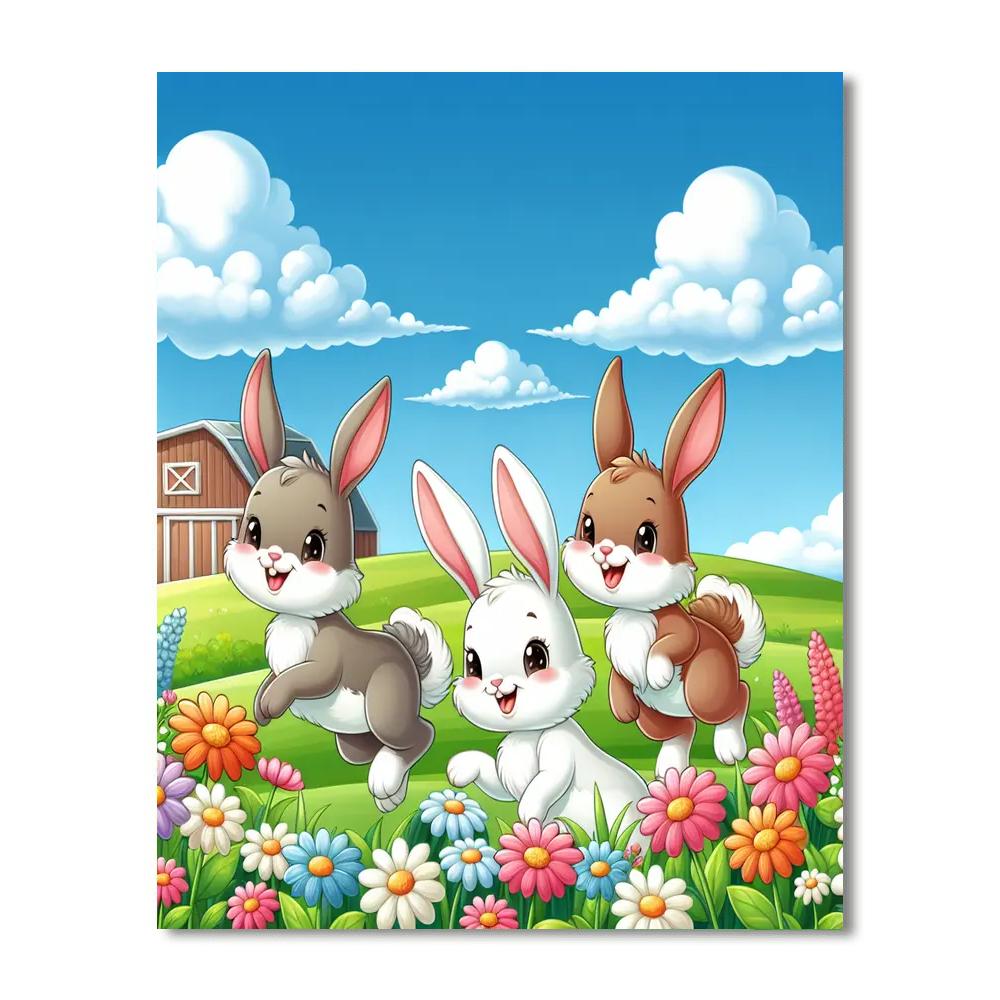 Sunny Bunny Farm Paint By Numbers Art