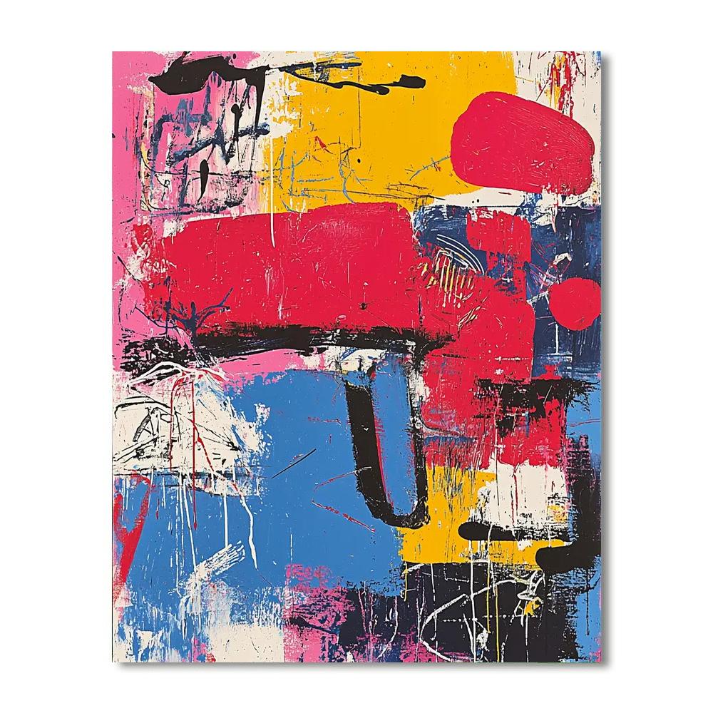 Jean-Michel Basquiat Inspired Vibrant Pulse  Paint By Numbers