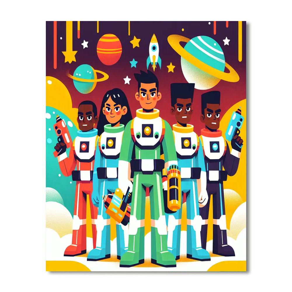 Super Space Rangers Number Painting