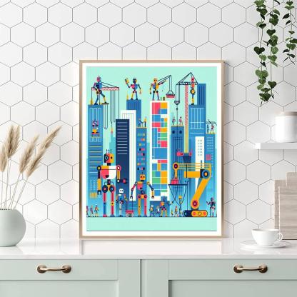 Robot City Builders Paint By Numbers Kits