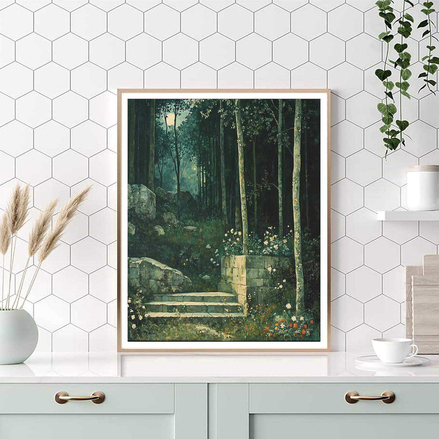 John William Waterhouse Inspired Mystical Woodland Enchantment  Number Painting