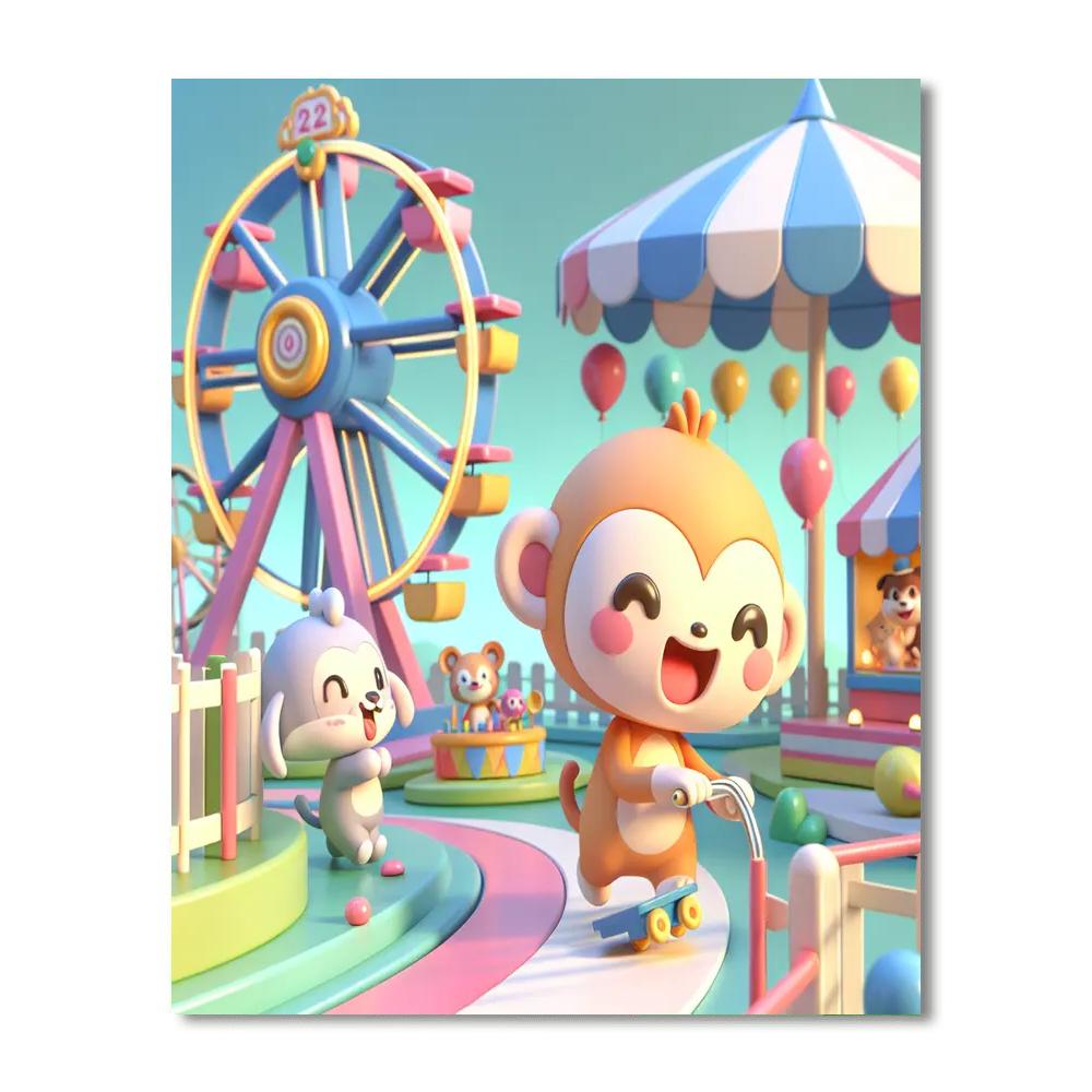 Delightful Animal Carnival DIY Paint By Numbers