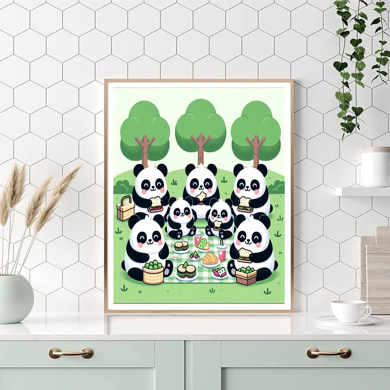 Panda's Picnic Party Numbered Painting Kits