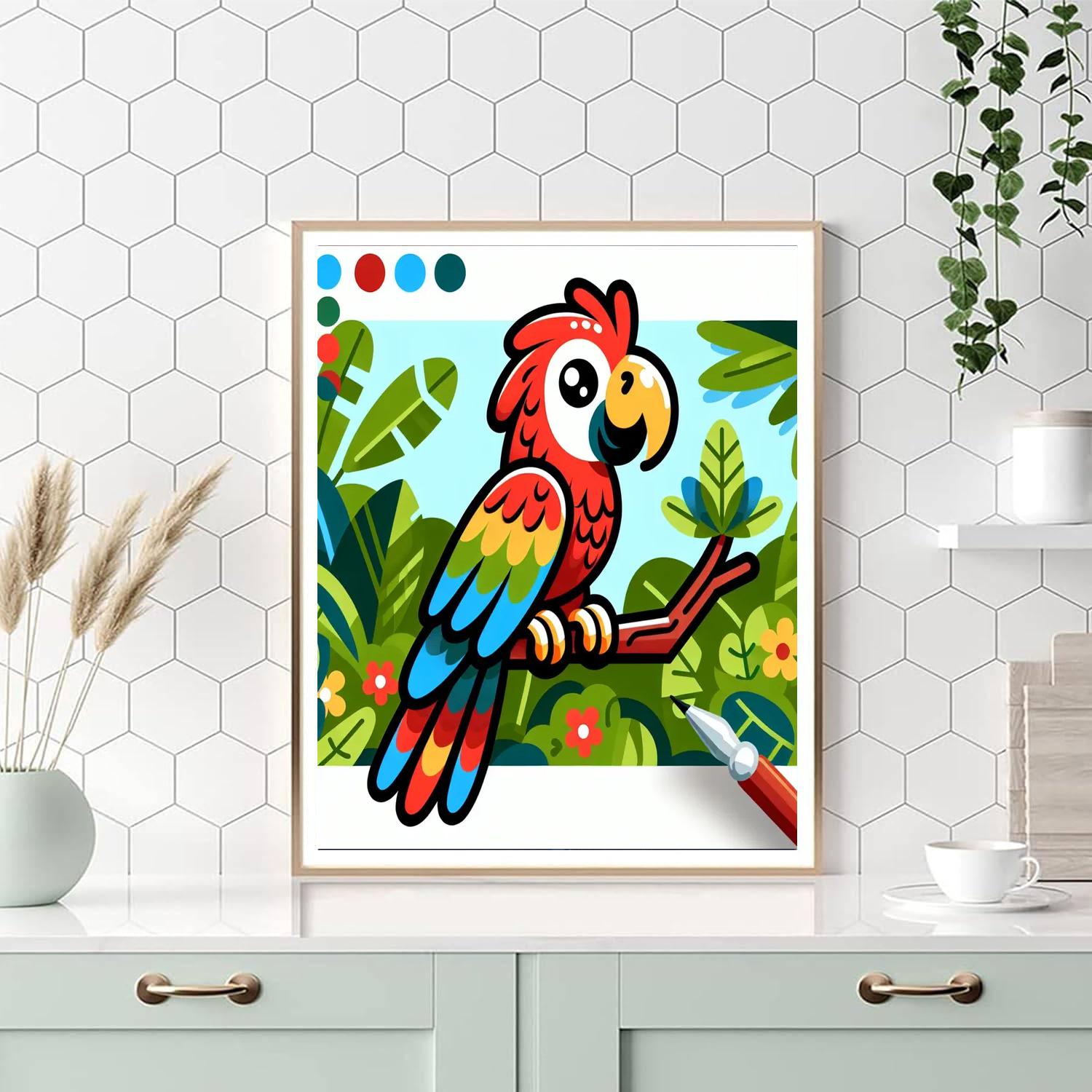 Merry Macaw Numbered Painting Kits