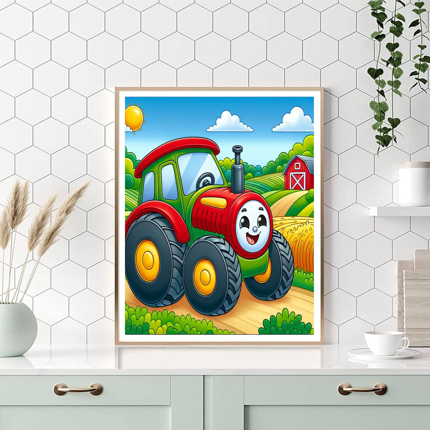 Happy Tractor Painting By Numbers Kit