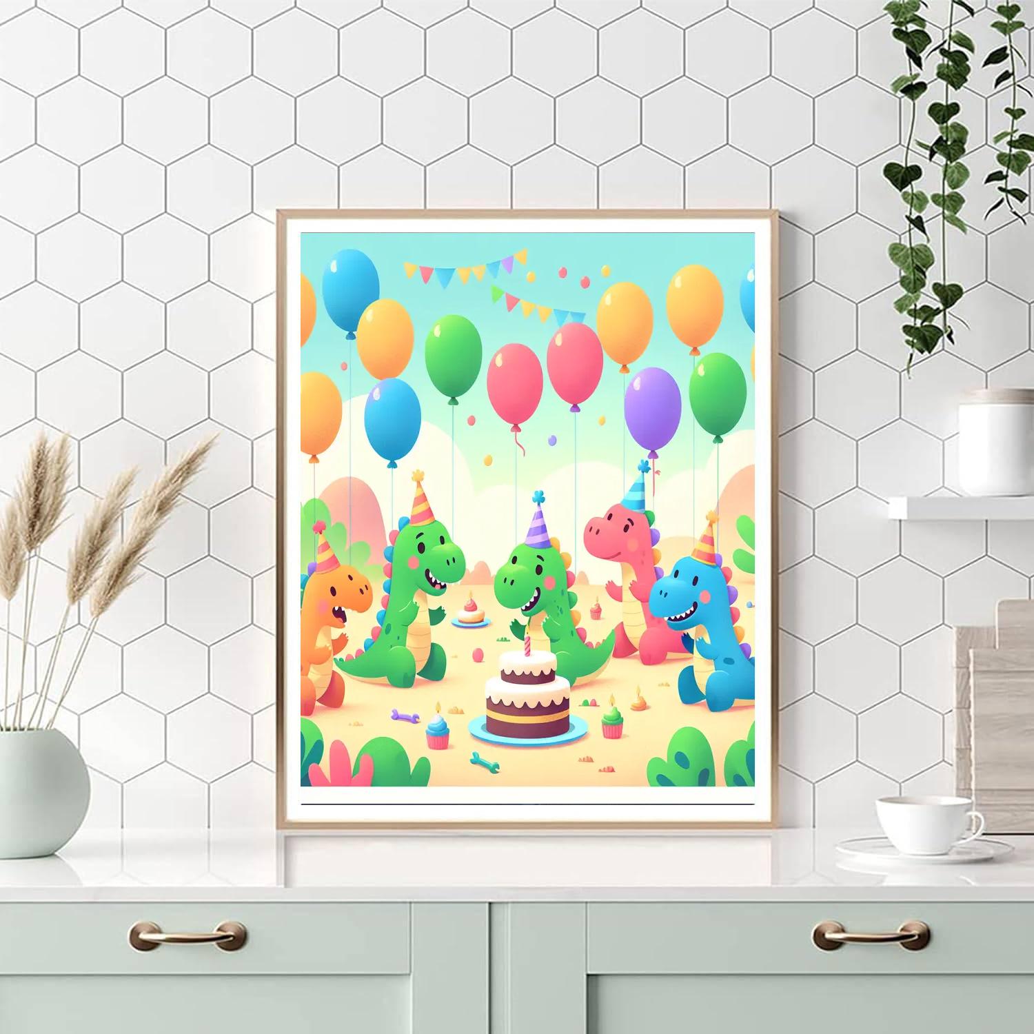 Happy Dino Party Painting Number Kit