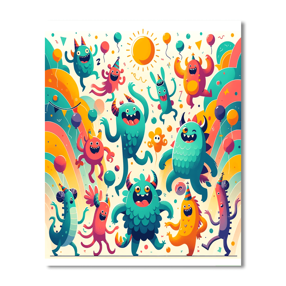 Funky Monster Party Paint By Color