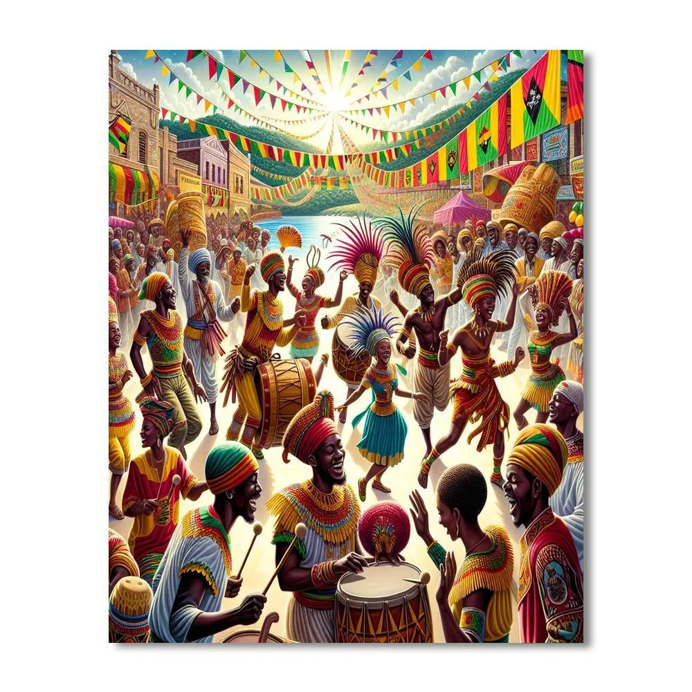 Kingston Maroon Festival - Jamaica DIY Paint By Numbers