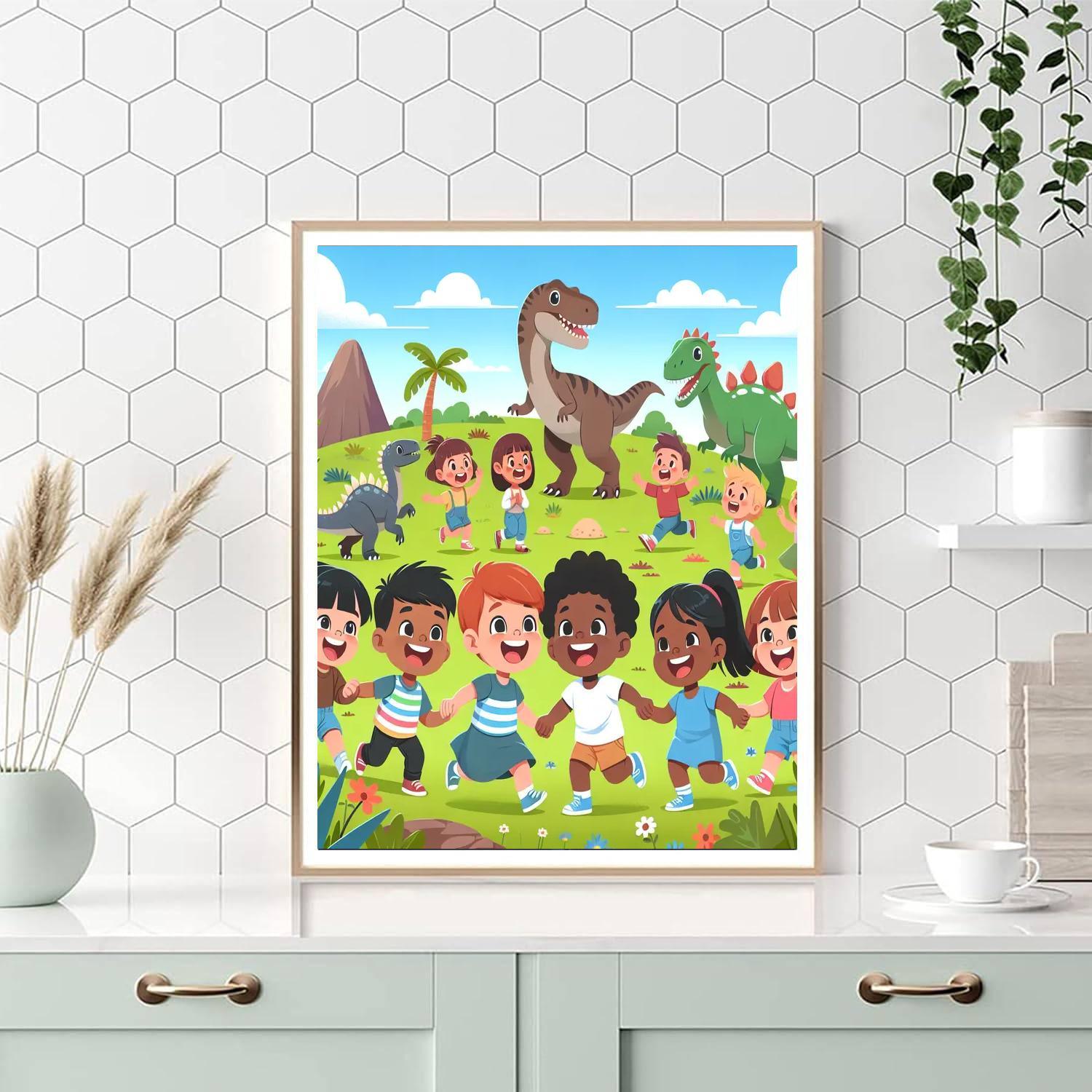 Dinosaur Friends' Adventure Paint By Number