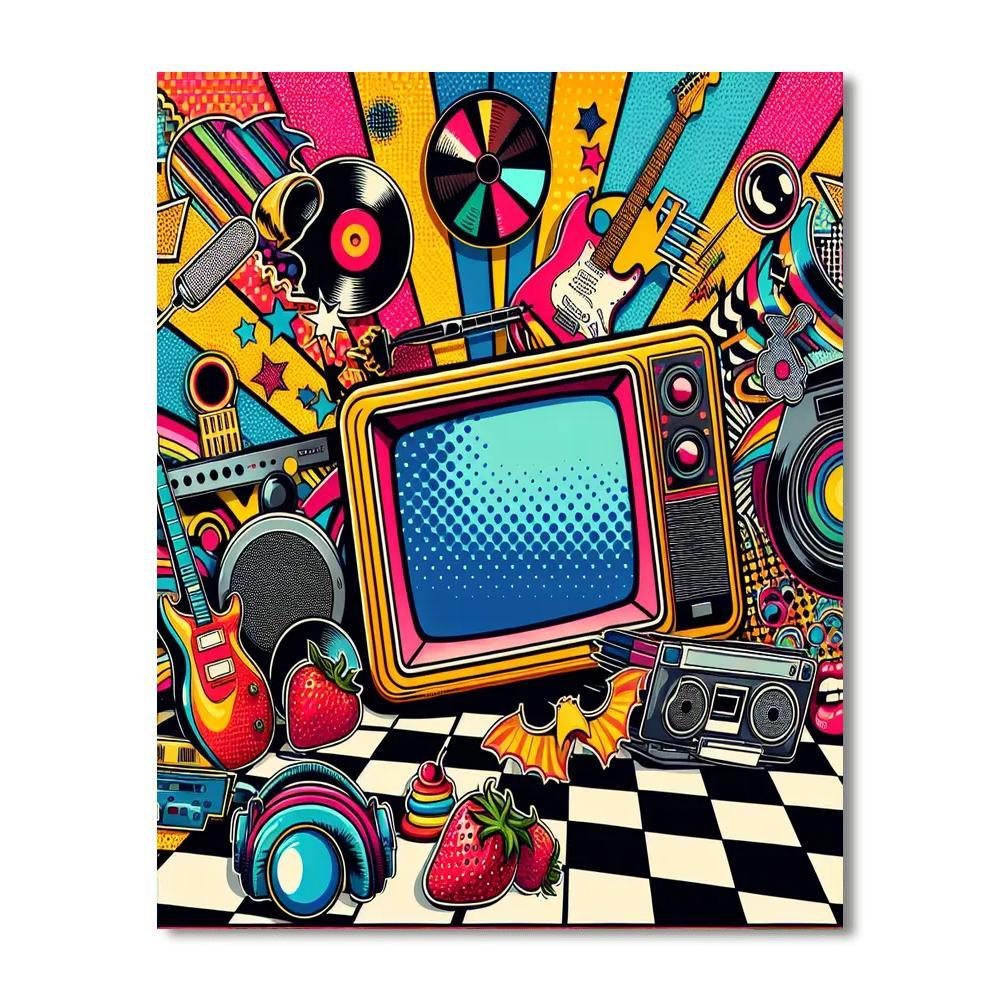 Retro Pop Art Scene Painting By Numbers Kit