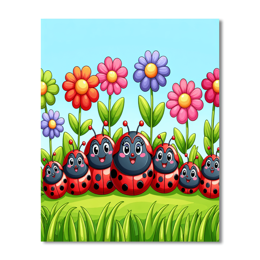Cheerful Ladybug Family Paint By Numbers Kits