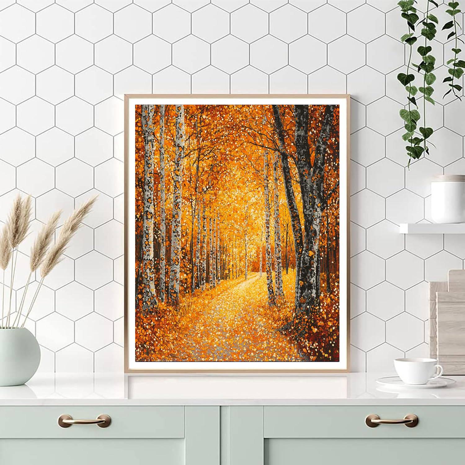 Gustav Klimt Inspired Charming Autumn Woods  Paint By Numbers Kits